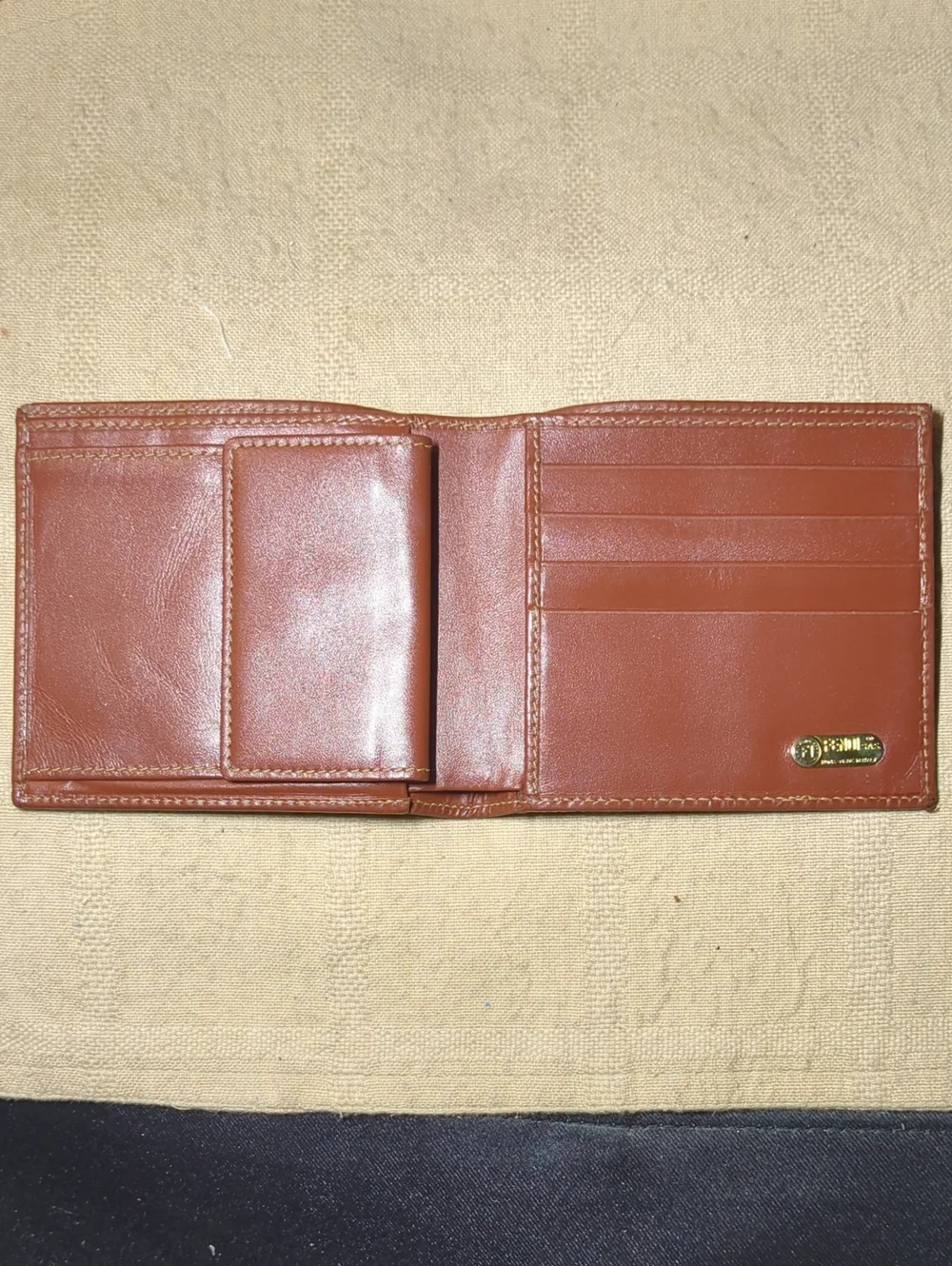 Authentic VINTAGE Fendi Brown / Beige Striped Bi-Fold Men's Wallet NOW ONLY $200